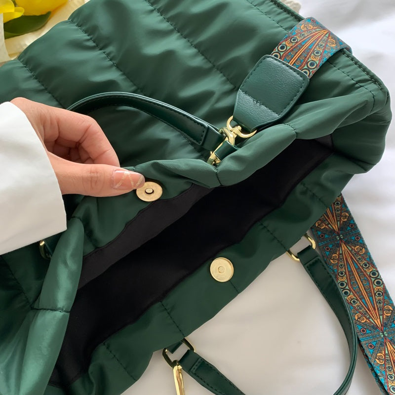 Sac cabas matelassé en coton et nylon