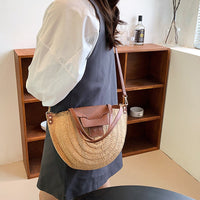 Sac cabas en paille à fermeture zippée