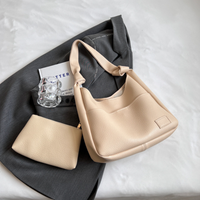 Sac hobo en simili cuir grainé avec pochette zippée