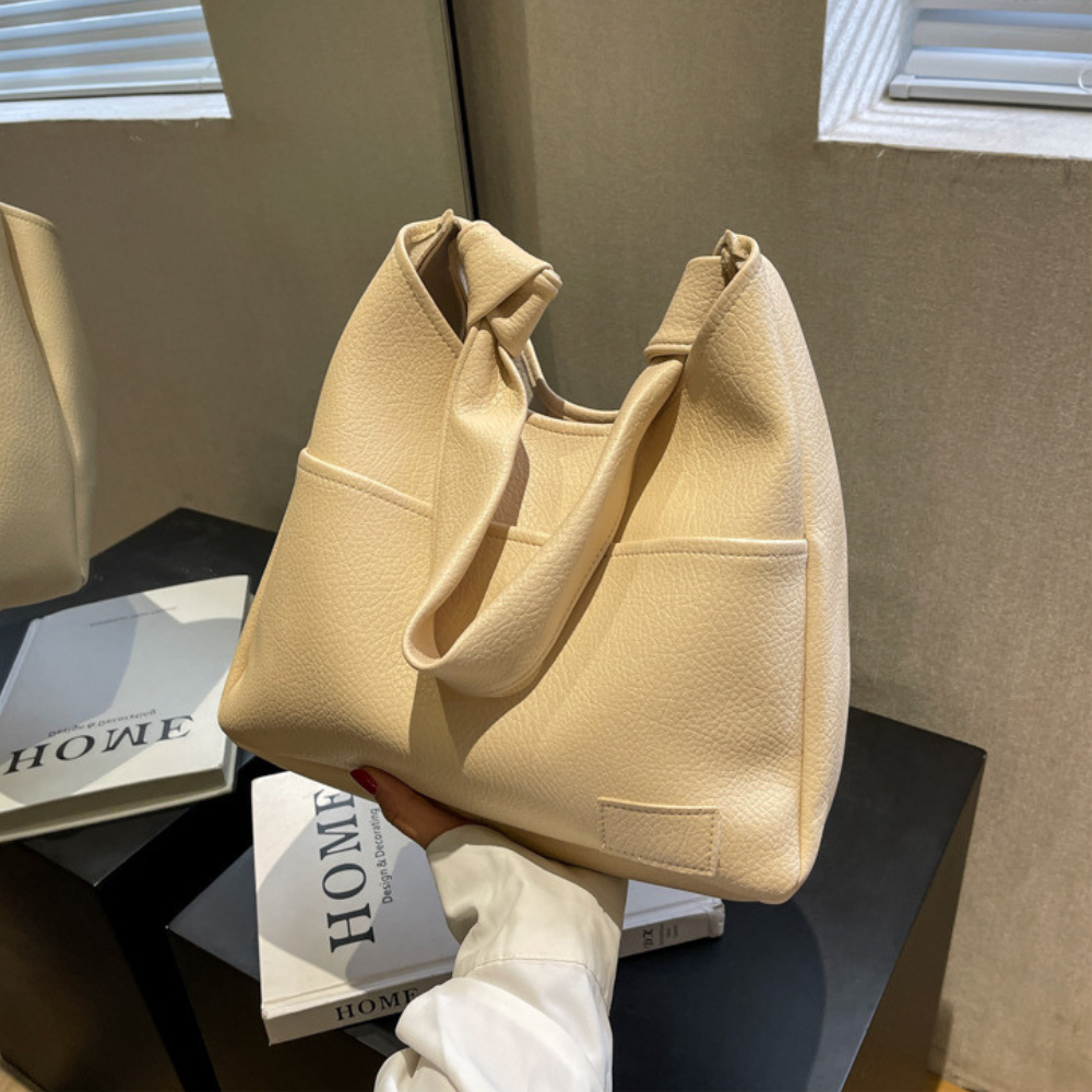 Sac hobo en simili cuir grainé avec pochette zippée