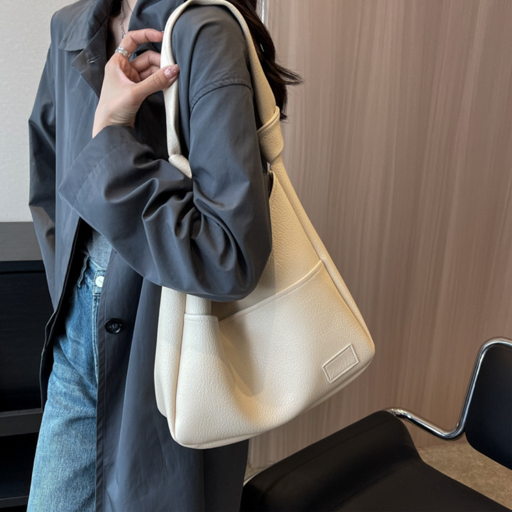 Sac hobo en simili cuir grainé avec pochette zippée
