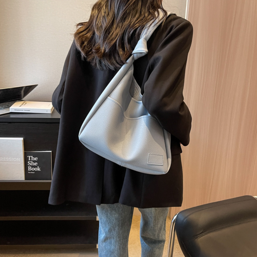 Sac hobo en simili cuir grainé avec pochette zippée