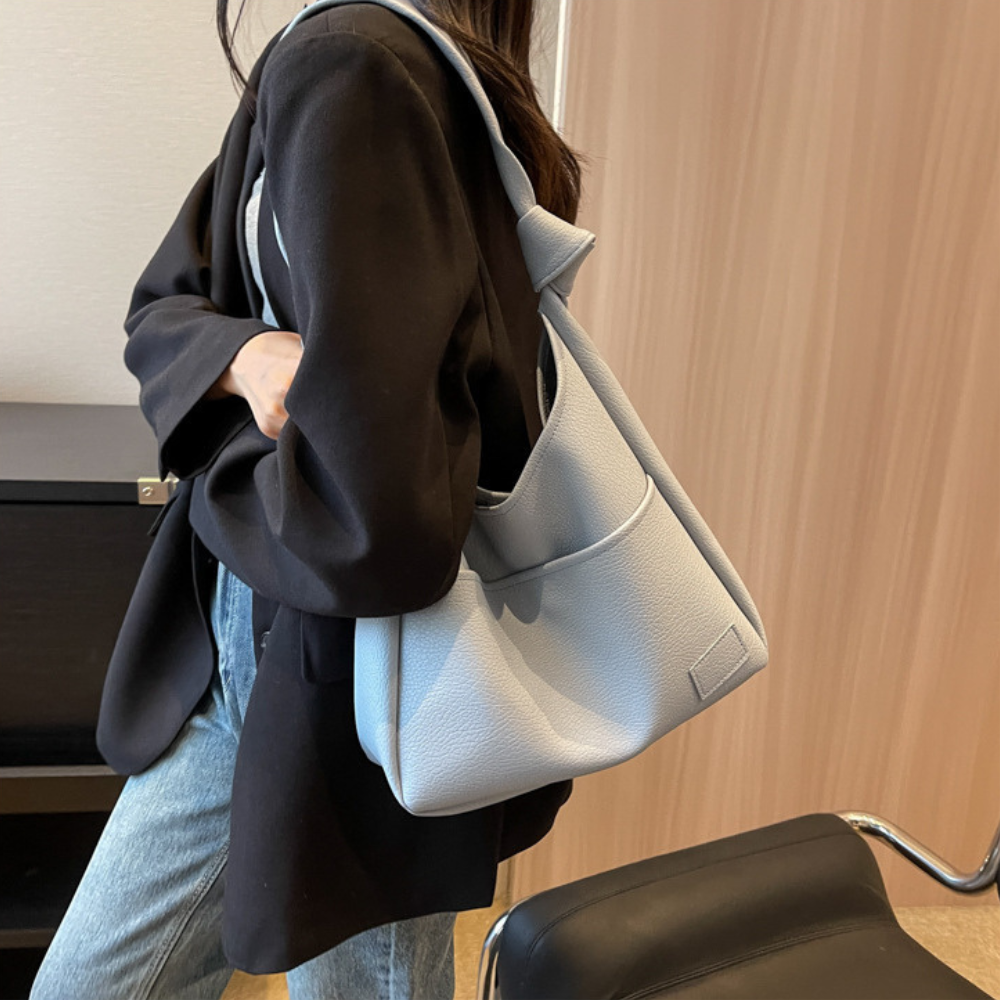 Sac hobo en simili cuir grainé avec pochette zippée