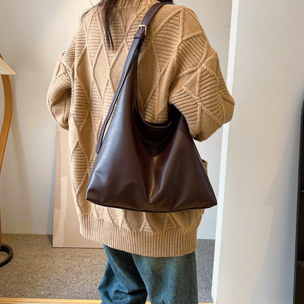 Sac hobo en simili cuir à fermeture magnétique