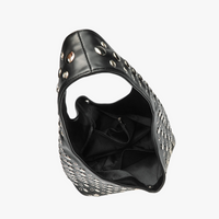 Sac hobo en simili cuir à rivets métalliques