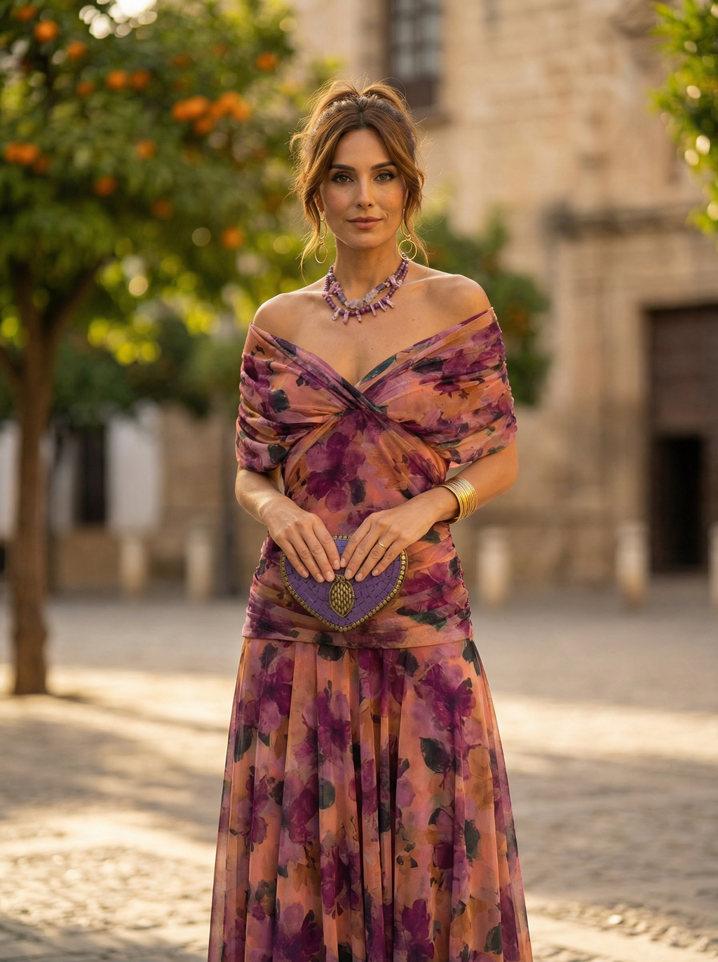 Robe Longue Femme Col Bardot de Soirée