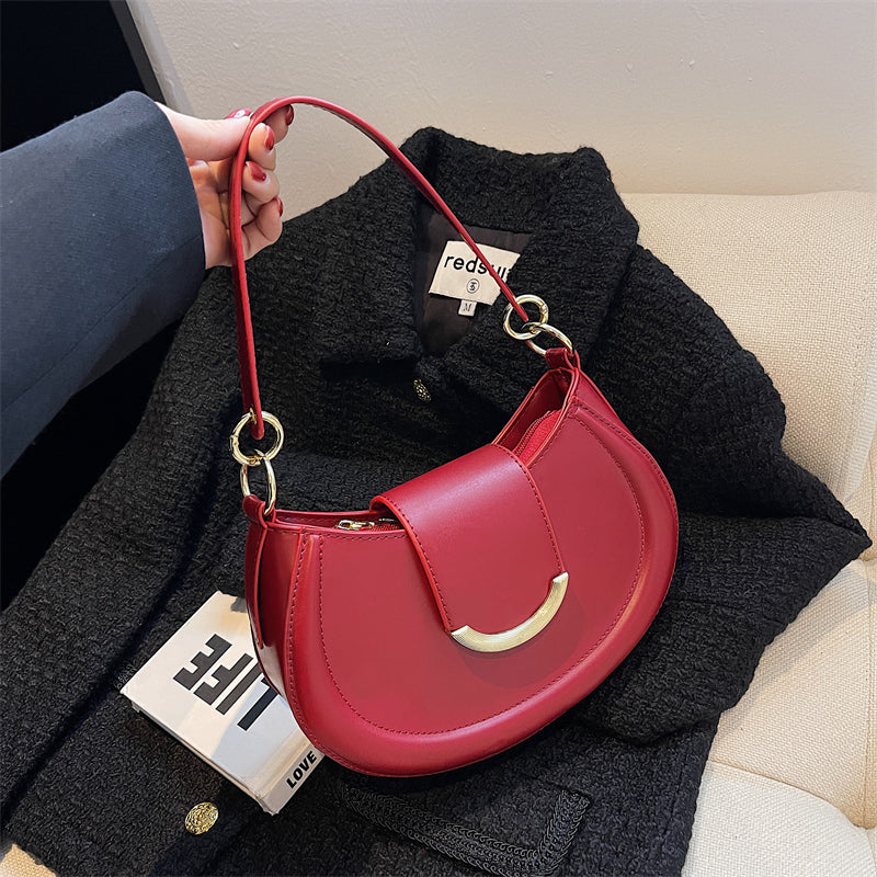 Petit sac bandoulière en simili cuir avec anse courte