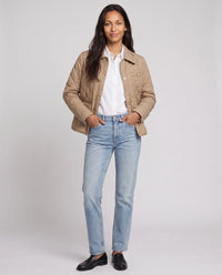 Veste matelassée à col chemise et pressions dorées