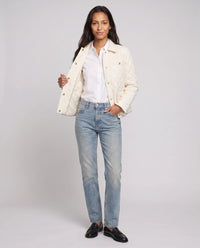 Veste matelassée à col chemise et pressions dorées