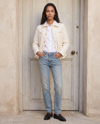 Veste matelassée à col chemise et pressions dorées