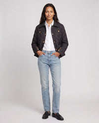 Veste matelassée à col chemise et pressions dorées