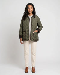 Veste matelassée à col velours côtelé