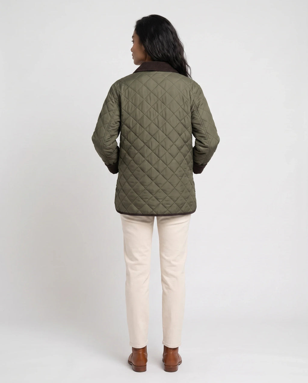 Veste matelassée à col velours côtelé