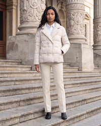 Veste matelassée courte à col tailleur