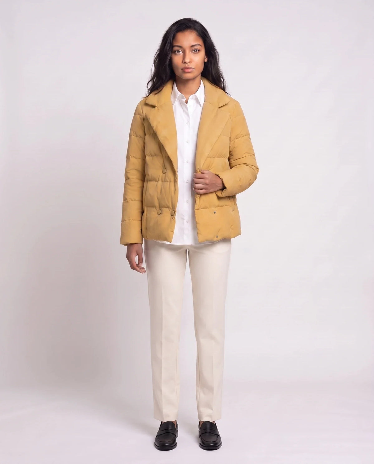 Veste matelassée courte à col tailleur