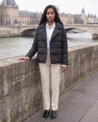 Veste matelassée courte à col tailleur