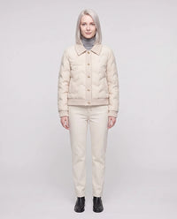 Veste matelassée courte à col tricot