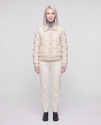 Veste matelassée courte à col tricot