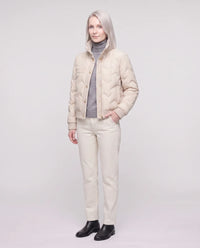 Veste matelassée courte à col tricot