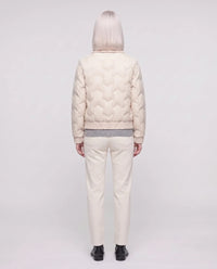 Veste matelassée courte à col tricot