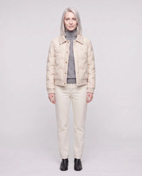 Veste matelassée courte à col tricot