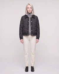 Veste matelassée courte à col tricot