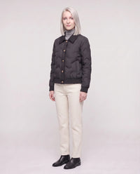 Veste matelassée courte à col tricot