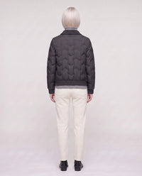 Veste matelassée courte à col tricot