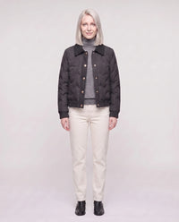 Veste matelassée courte à col tricot