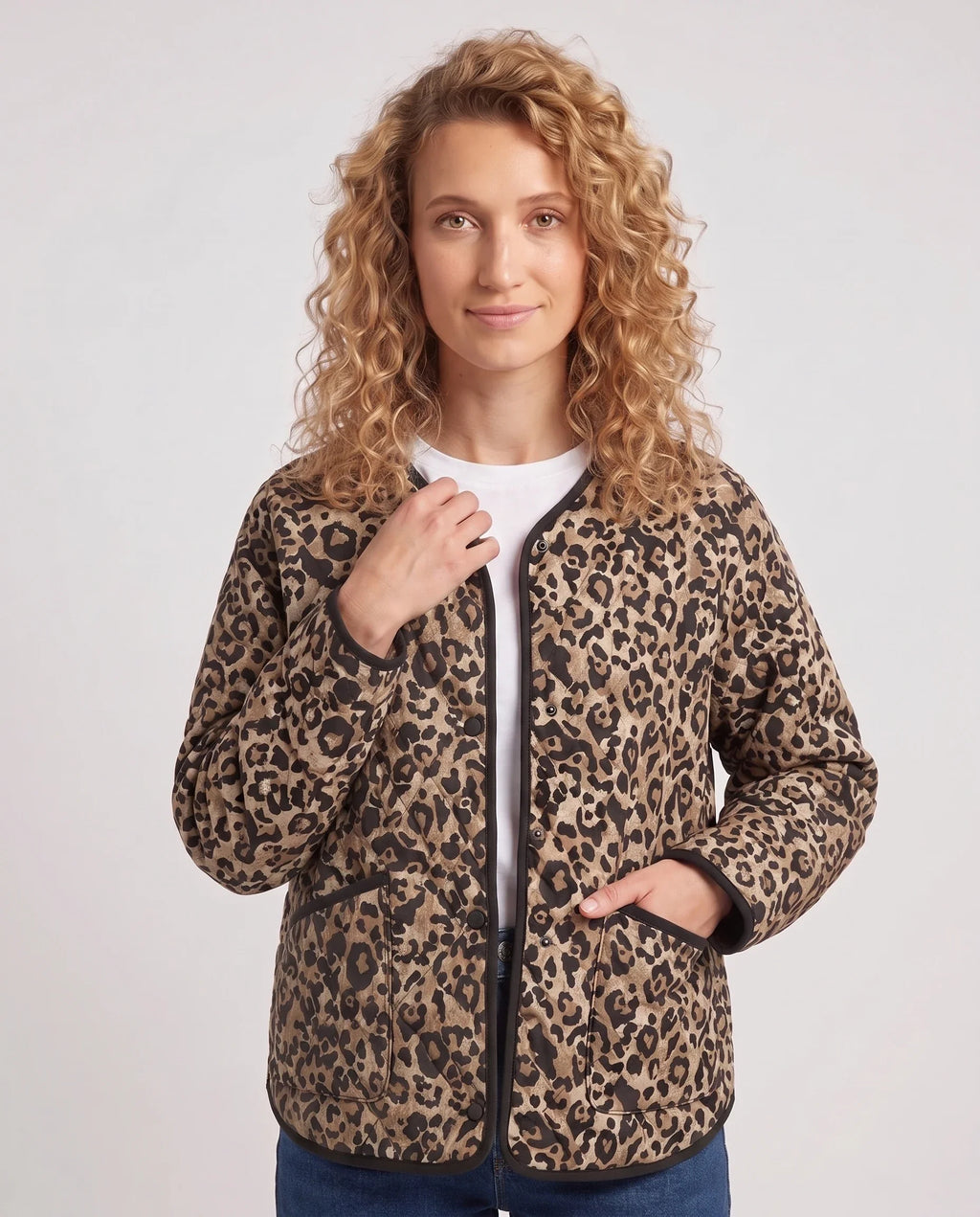 Veste matelassée imprimé léopard