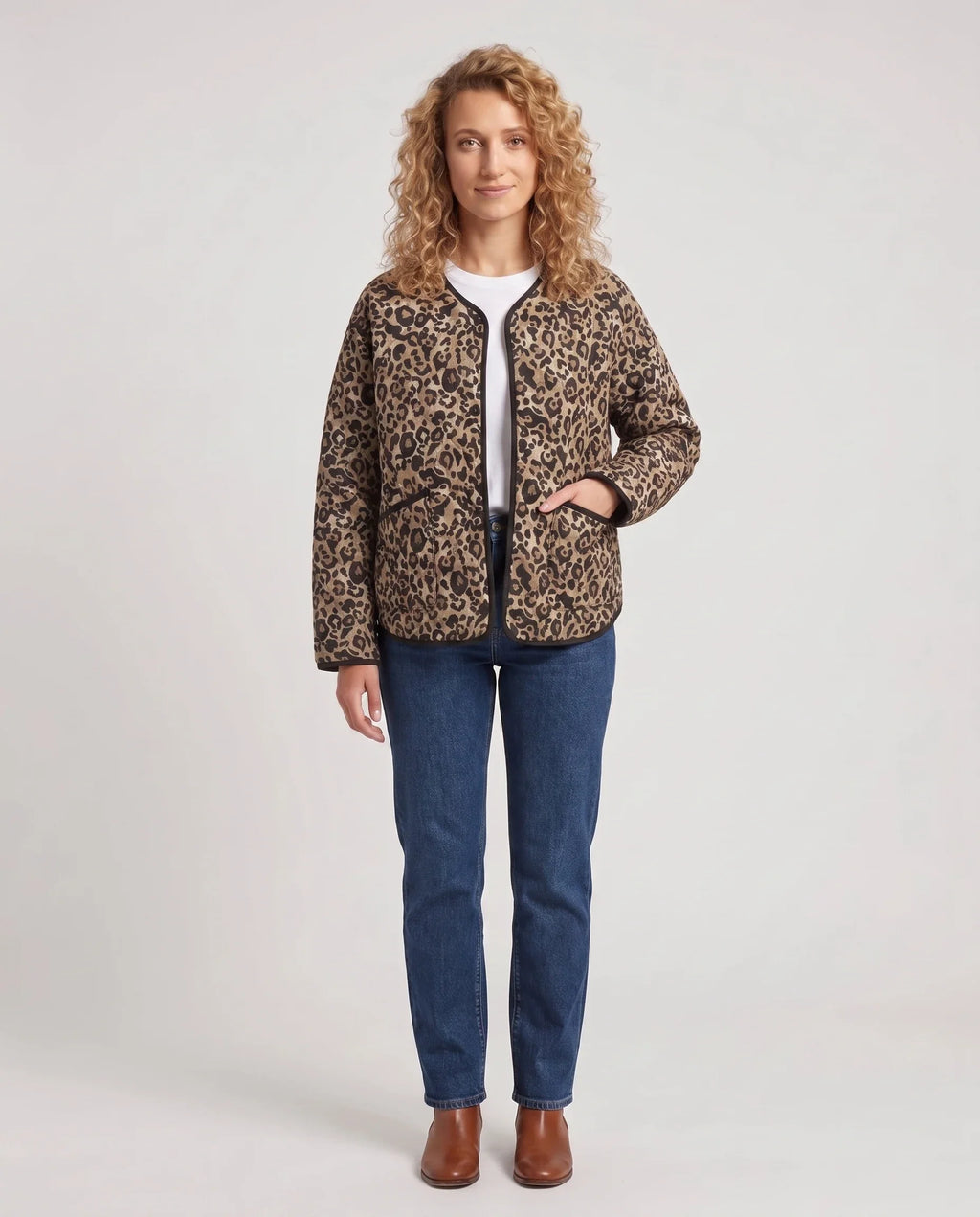 Veste matelassée imprimé léopard