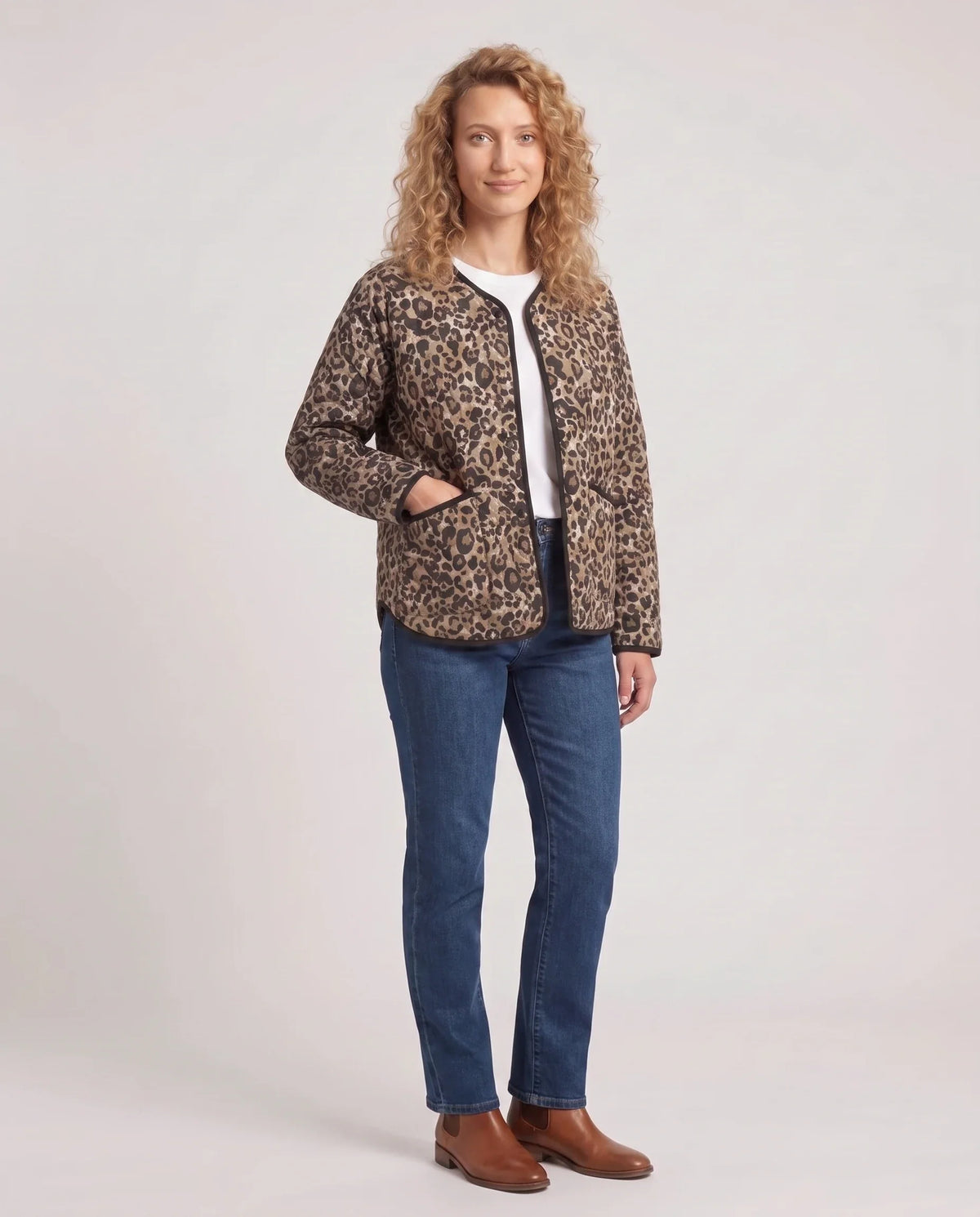 Veste matelassée imprimé léopard