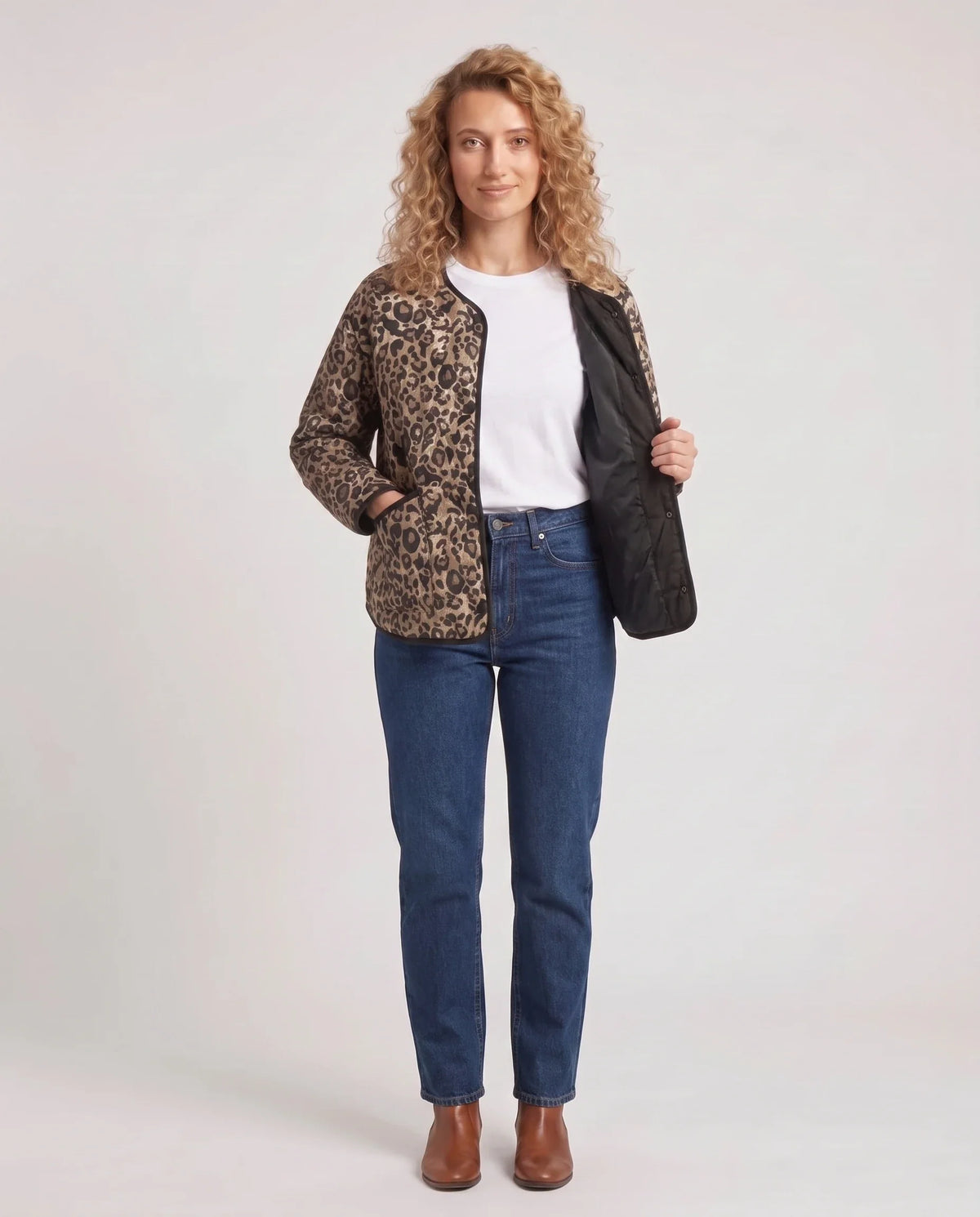 Veste matelassée imprimé léopard
