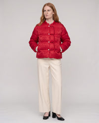 Veste matelassée jacquard à brandebourgs