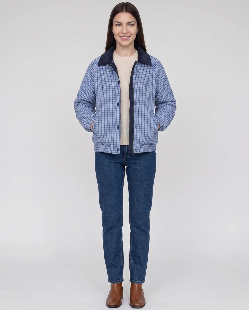 Veste matelassée réversible vichy