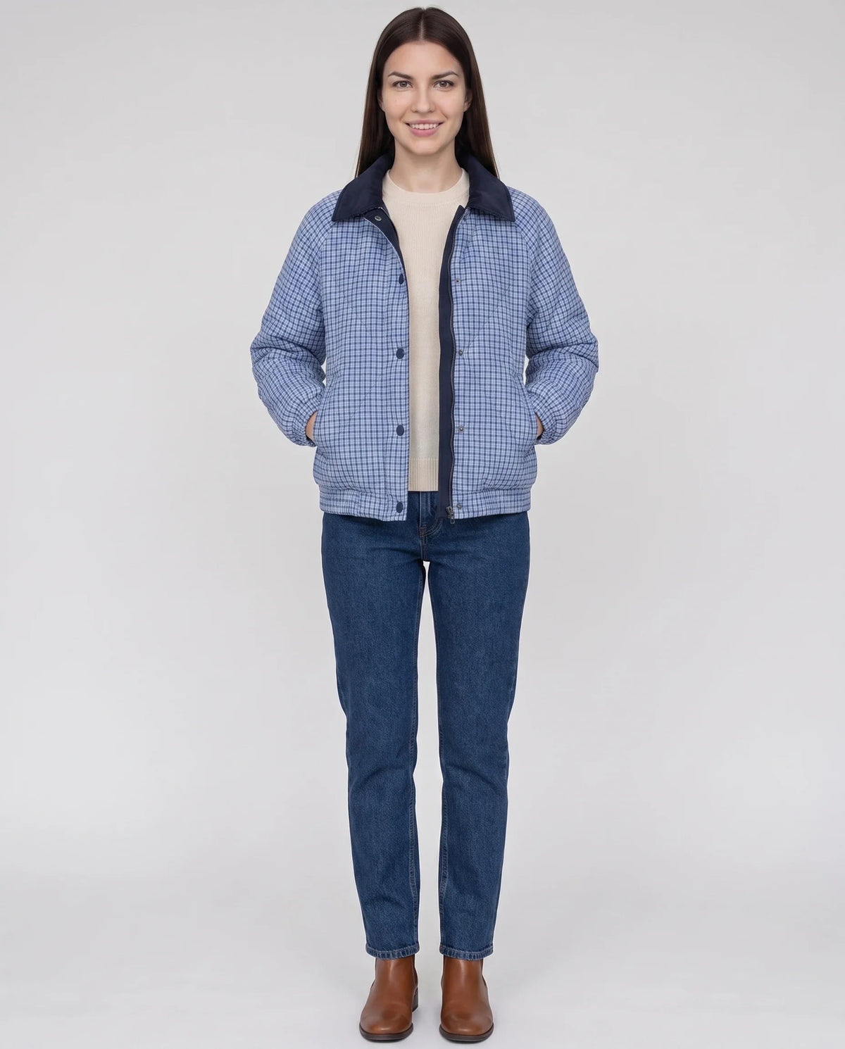 Veste matelassée réversible vichy