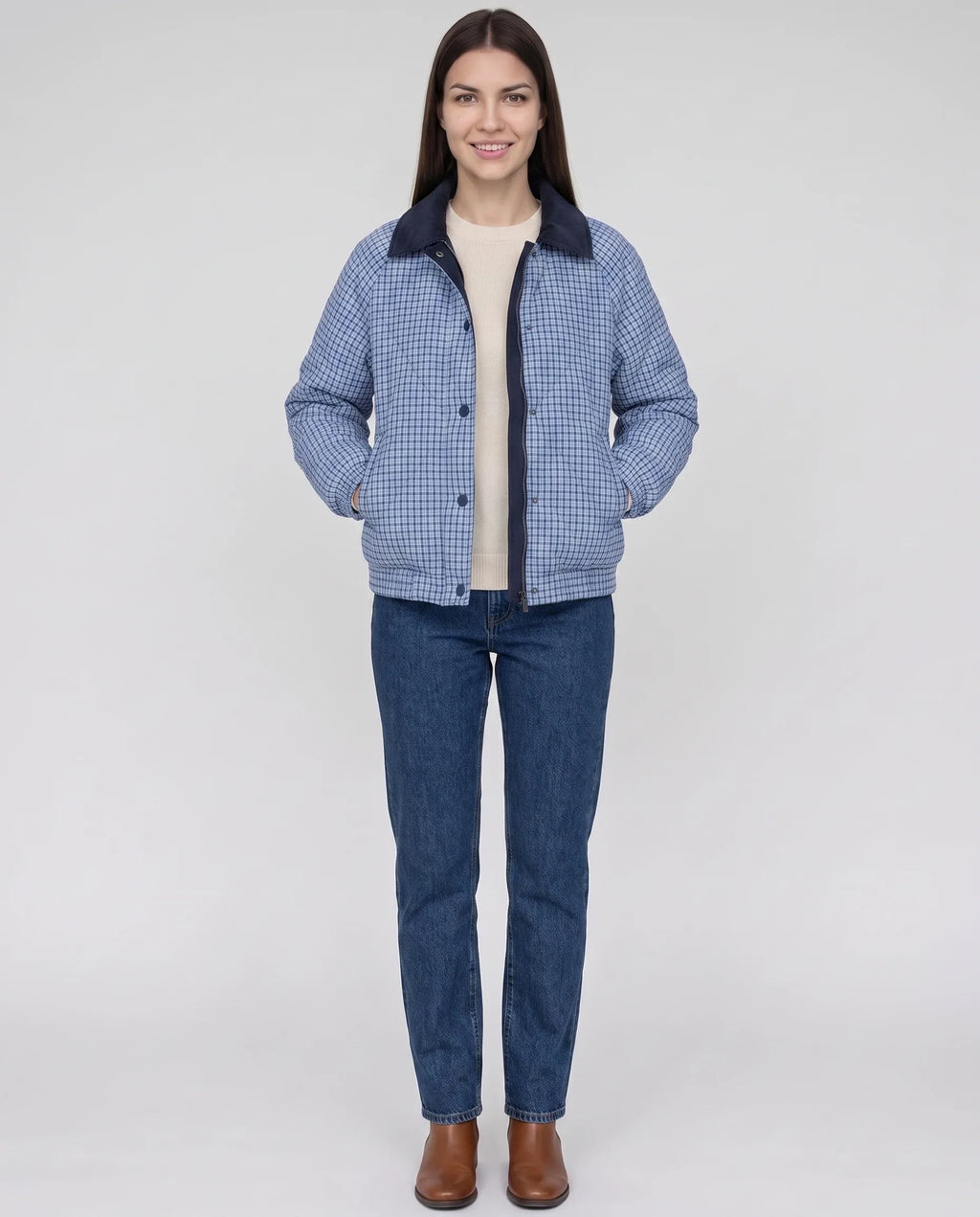 Veste matelassée réversible vichy