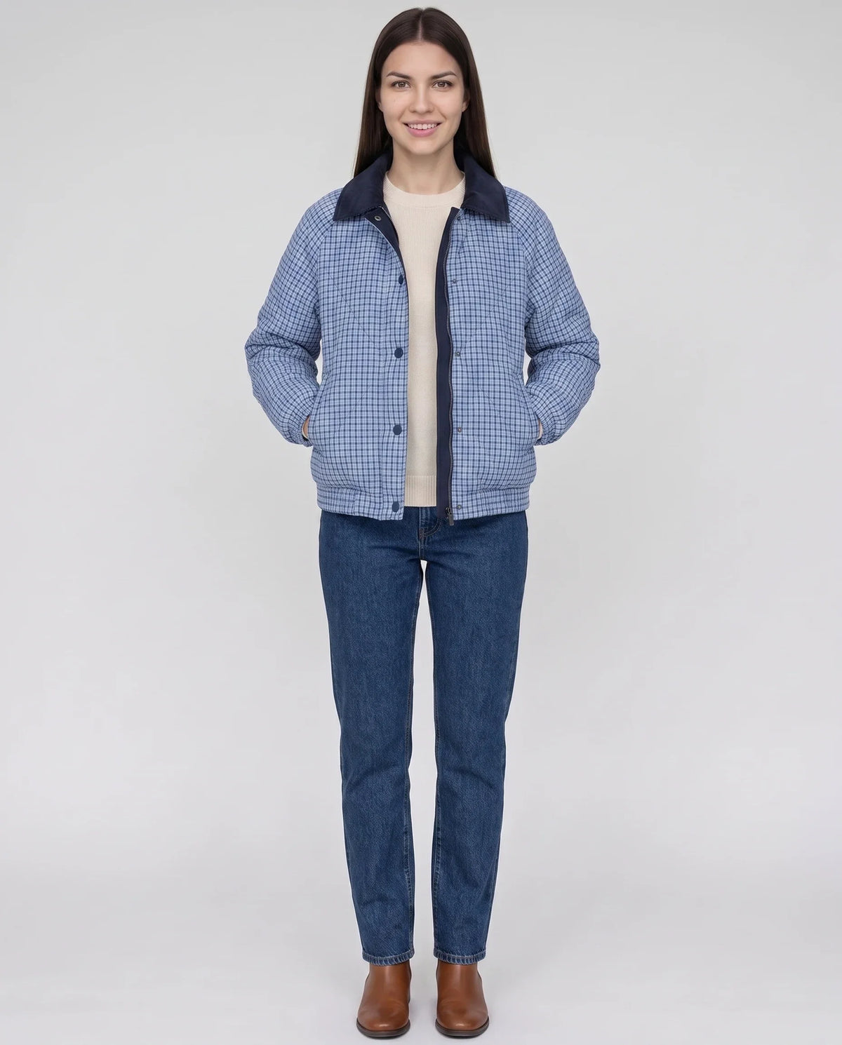 Veste matelassée réversible vichy
