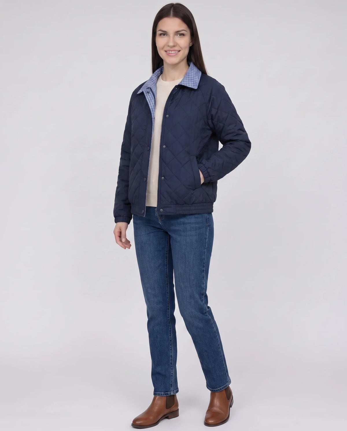 Veste matelassée réversible vichy
