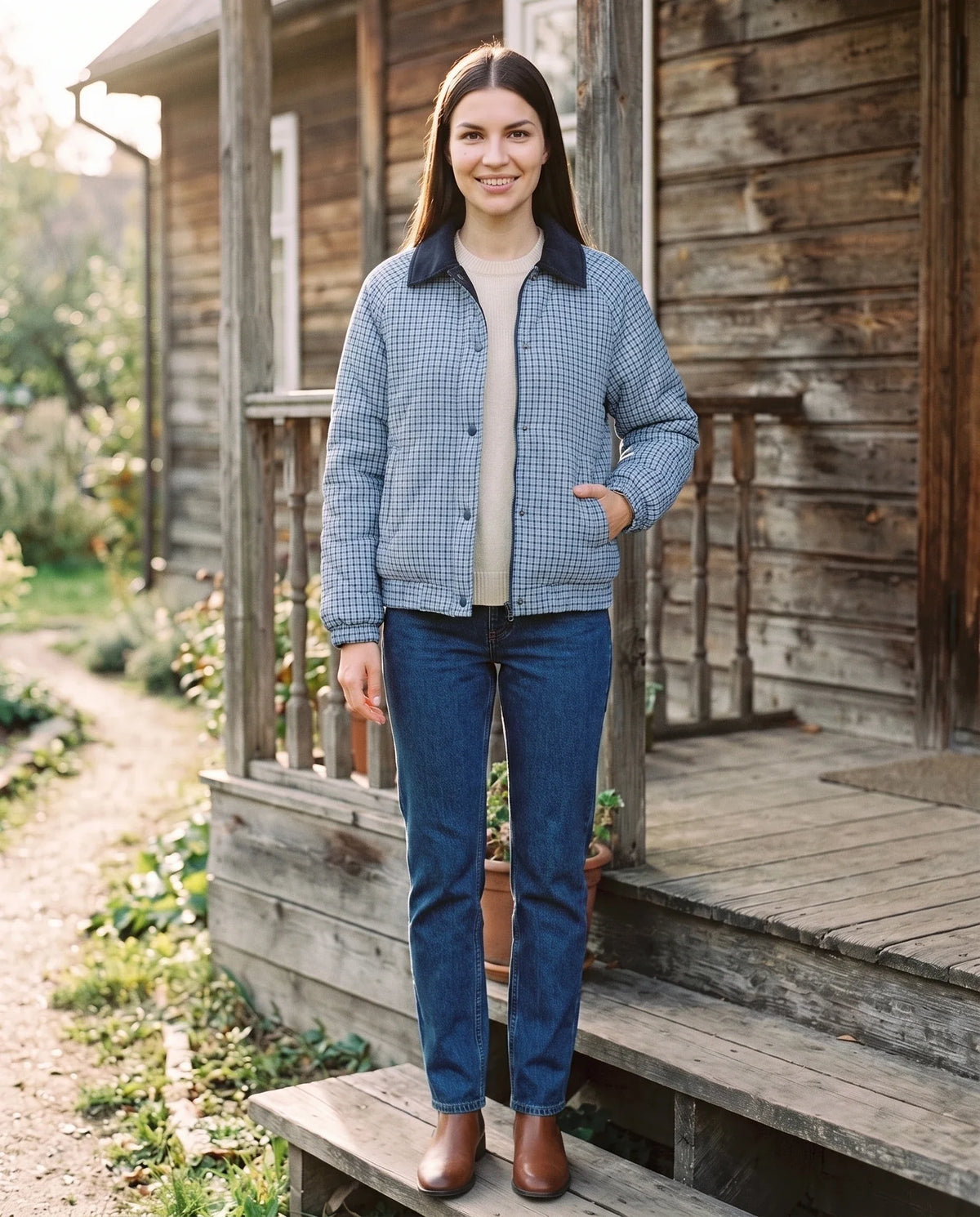 Veste matelassée réversible vichy