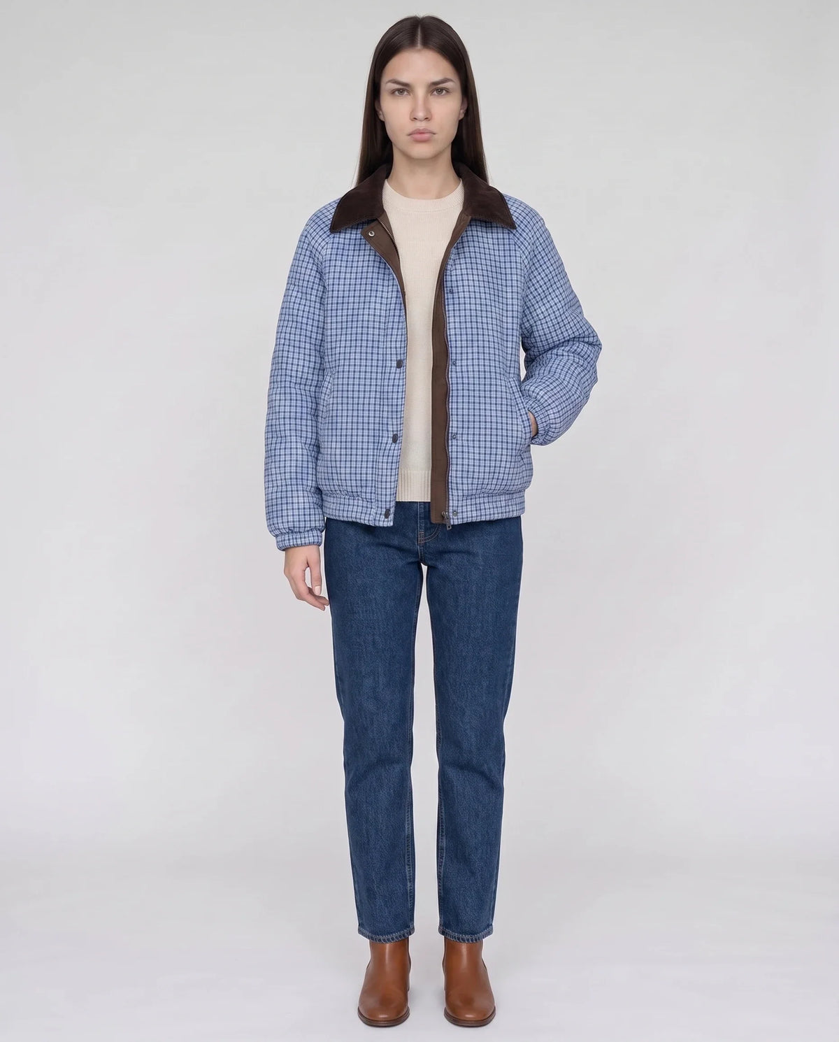 Veste matelassée réversible vichy