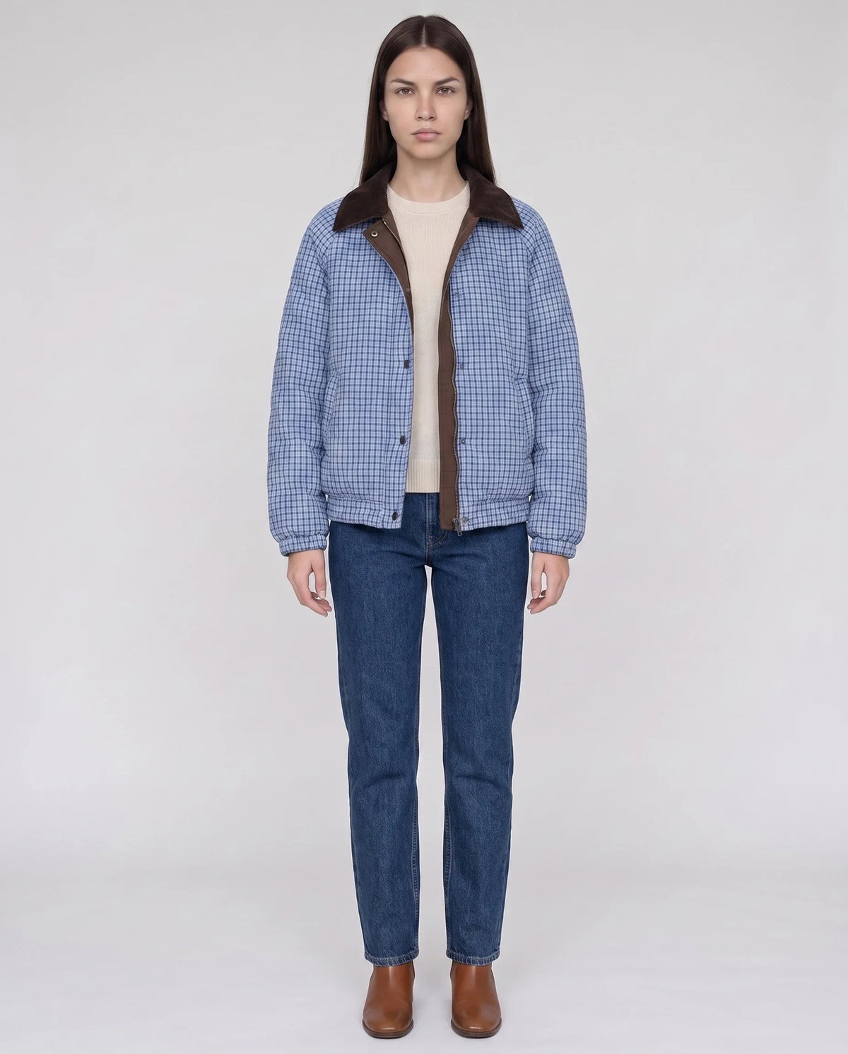 Veste matelassée réversible vichy