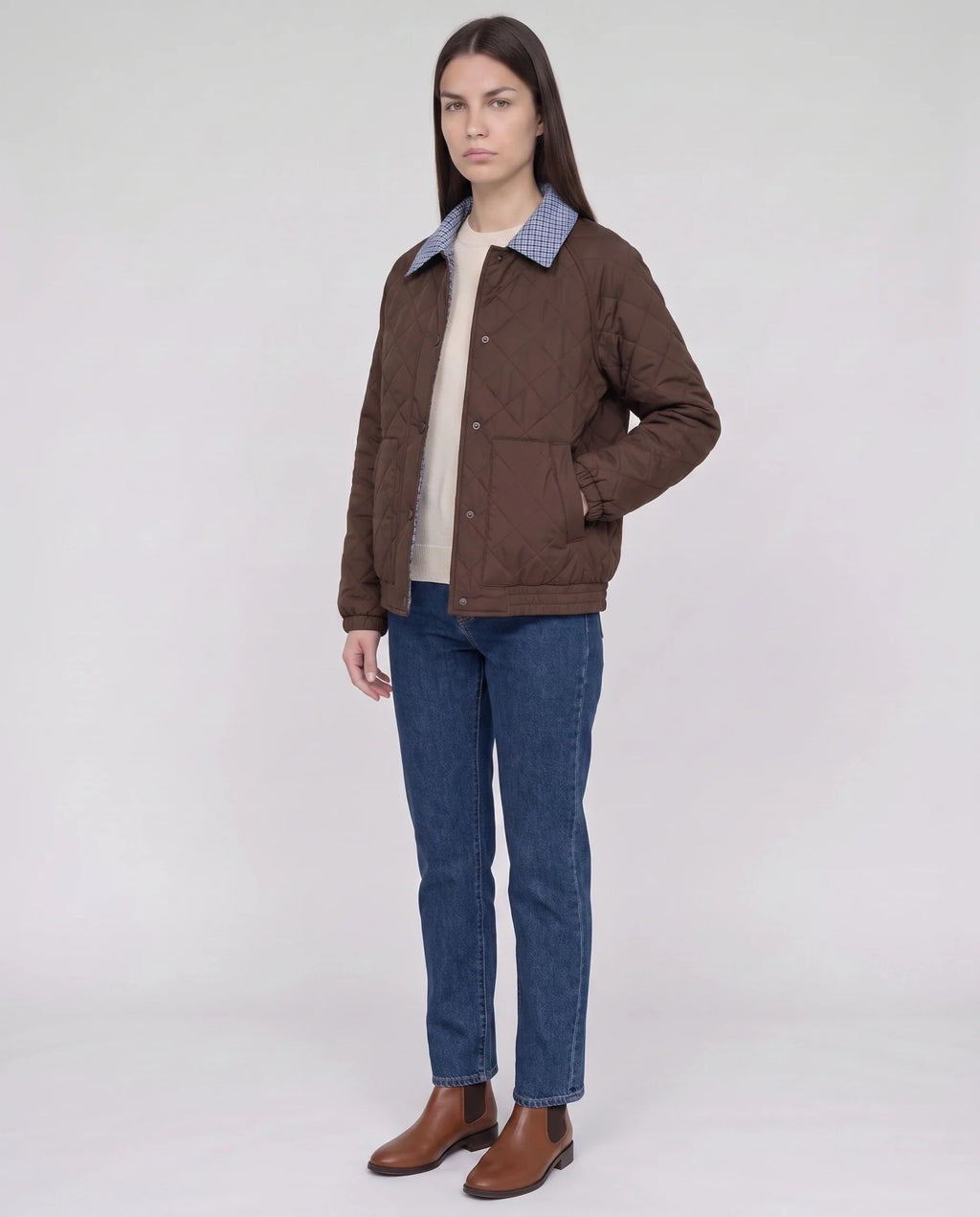 Veste matelassée réversible vichy