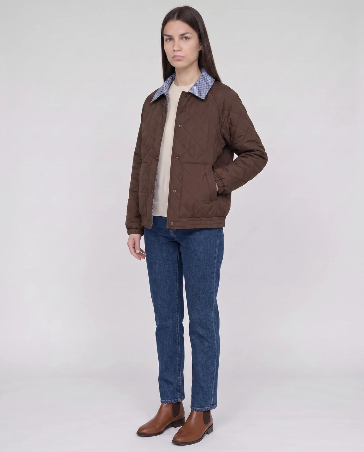Veste matelassée réversible vichy