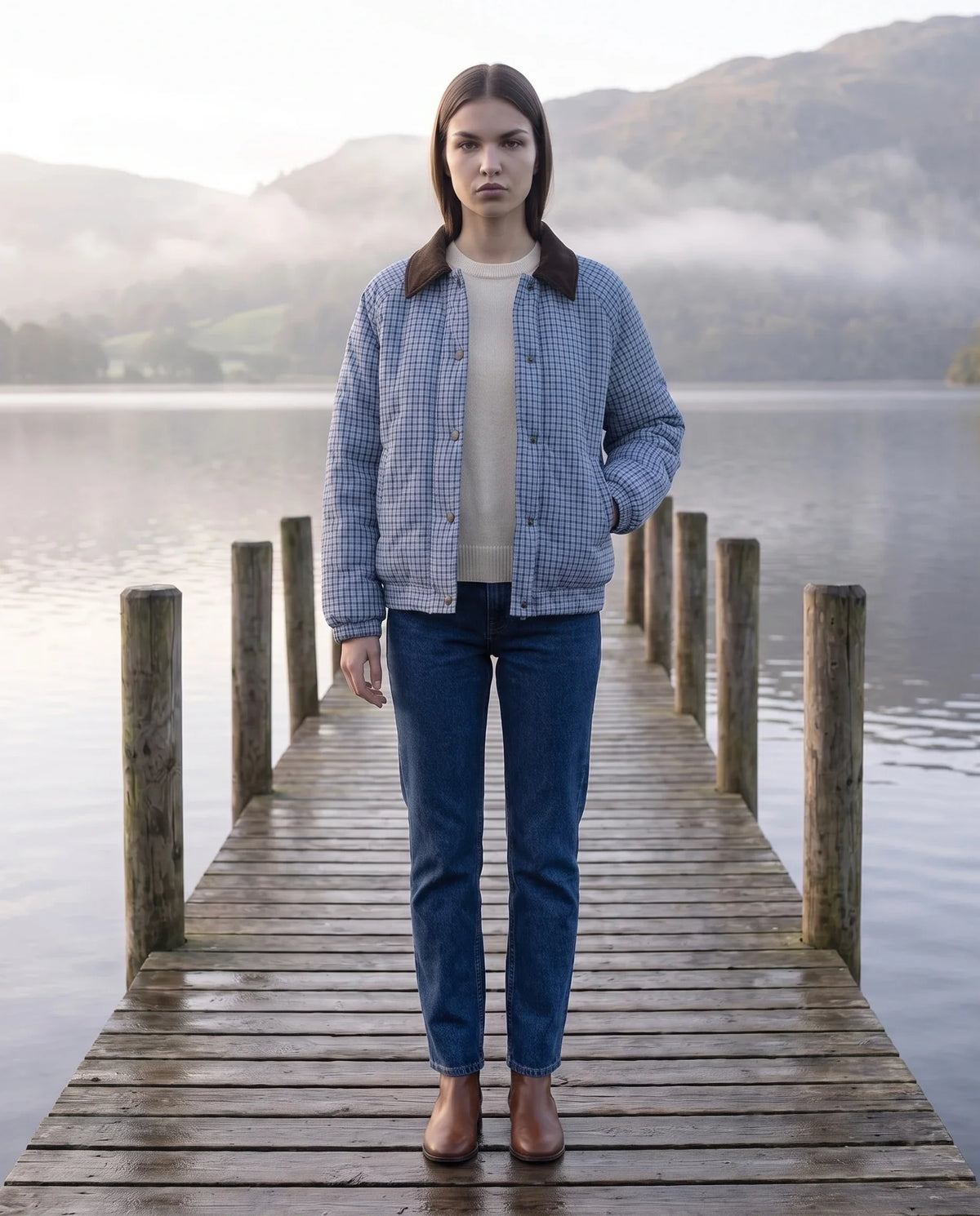 Veste matelassée réversible vichy