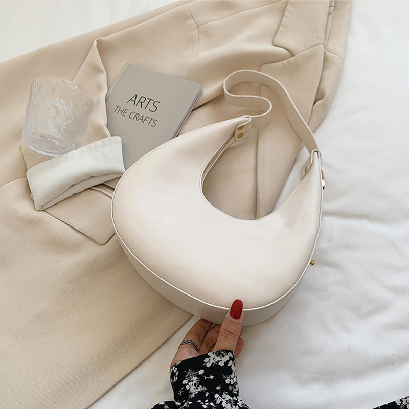 Sac demi-lune en simili cuir à bandoulière réglable