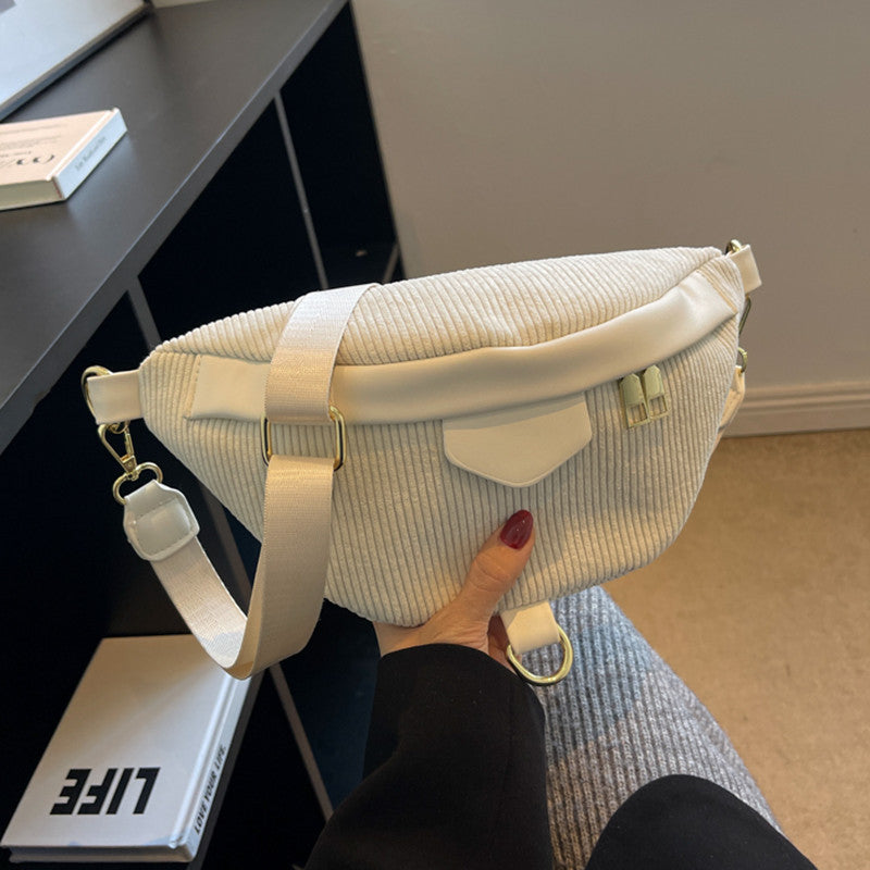 Sac banane en velours côtelé à bandoulière amovible