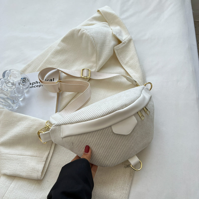Sac banane en velours côtelé à bandoulière amovible