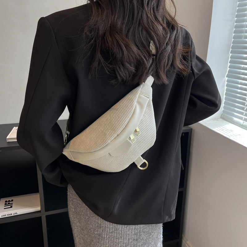 Sac banane en velours côtelé à bandoulière amovible