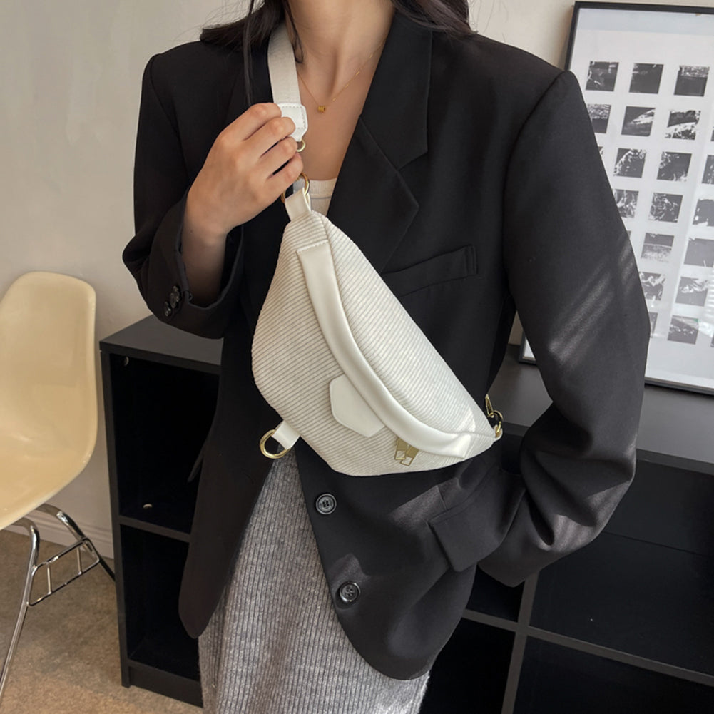 Sac banane en velours côtelé à bandoulière amovible